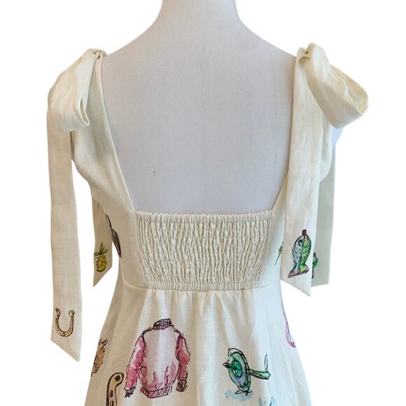 Alemais Anouk Colantoni Ballet Tie-Strap Midi Dress US 2 - Picture 13 of 13